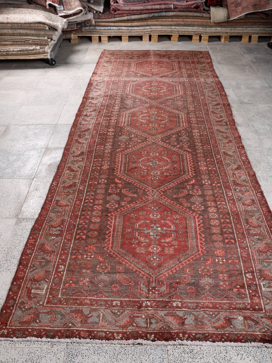 Persian Hamedan Runner Rug | 4' 5” x 13' 9