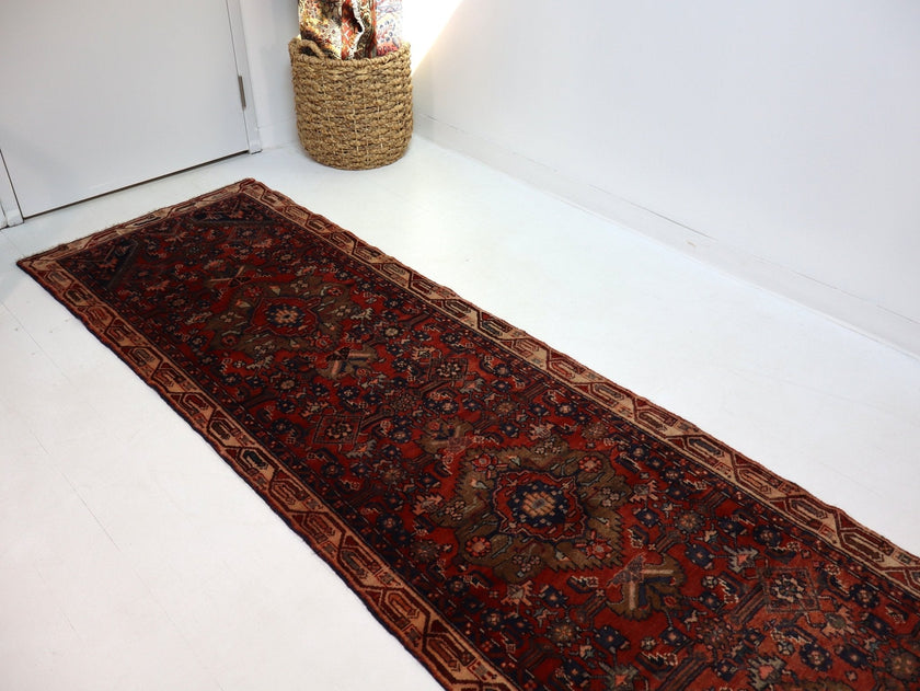 Persian Hosseinabad Runner Rug | 3' 2” x 12' 6
