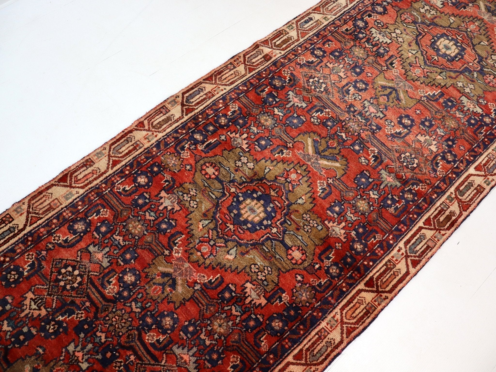 Persian Hosseinabad Runner Rug | 3' 2” x 12' 6