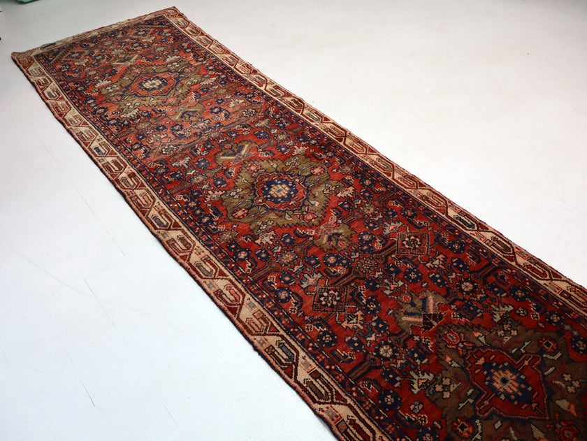 Persian Hosseinabad Runner Rug | 3' 2” x 12' 6