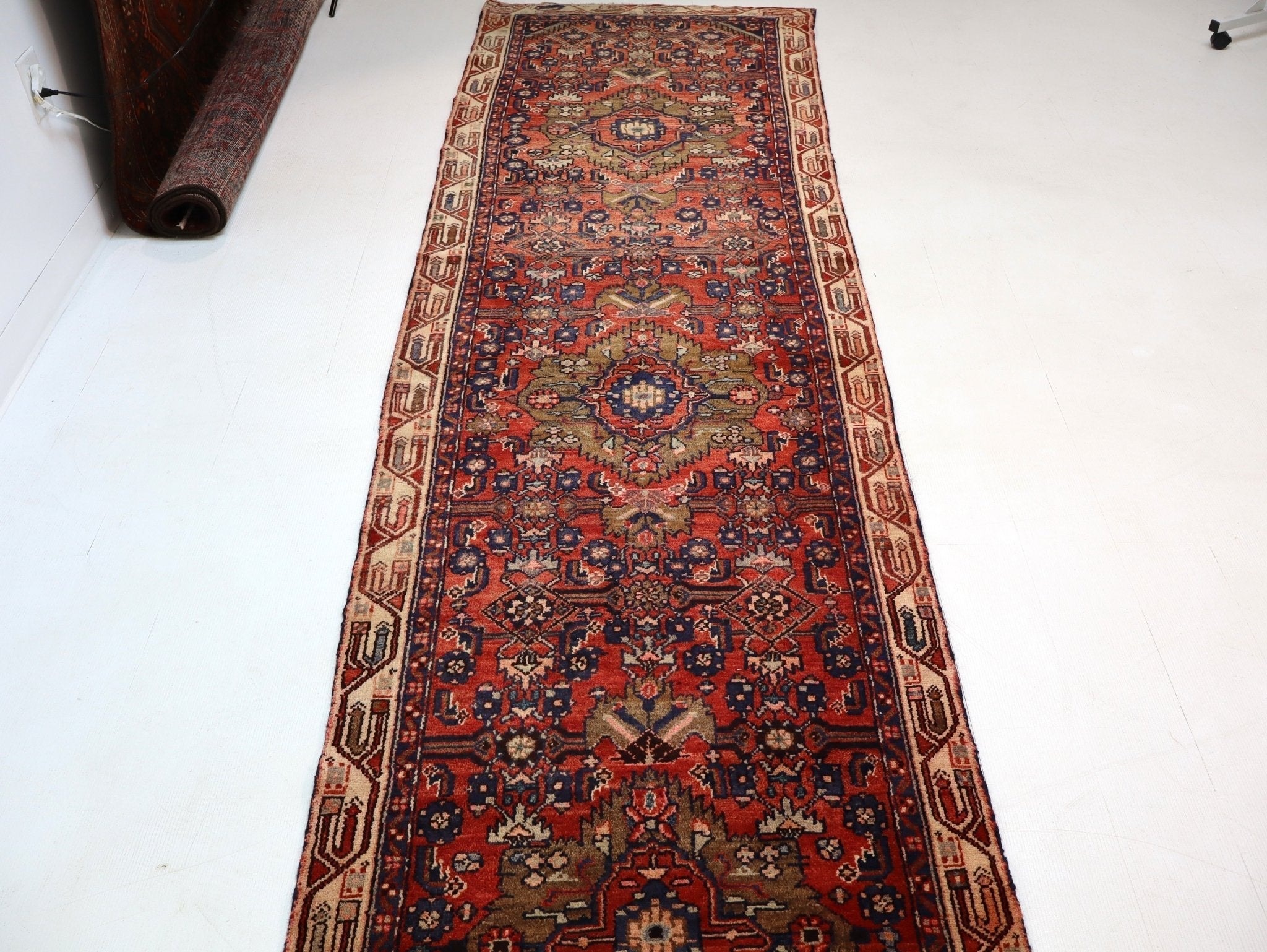 Persian Hosseinabad Runner Rug | 3' 2” x 12' 6