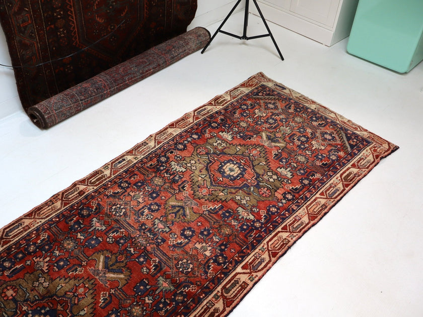 Persian Hosseinabad Runner Rug | 3' 2” x 12' 6