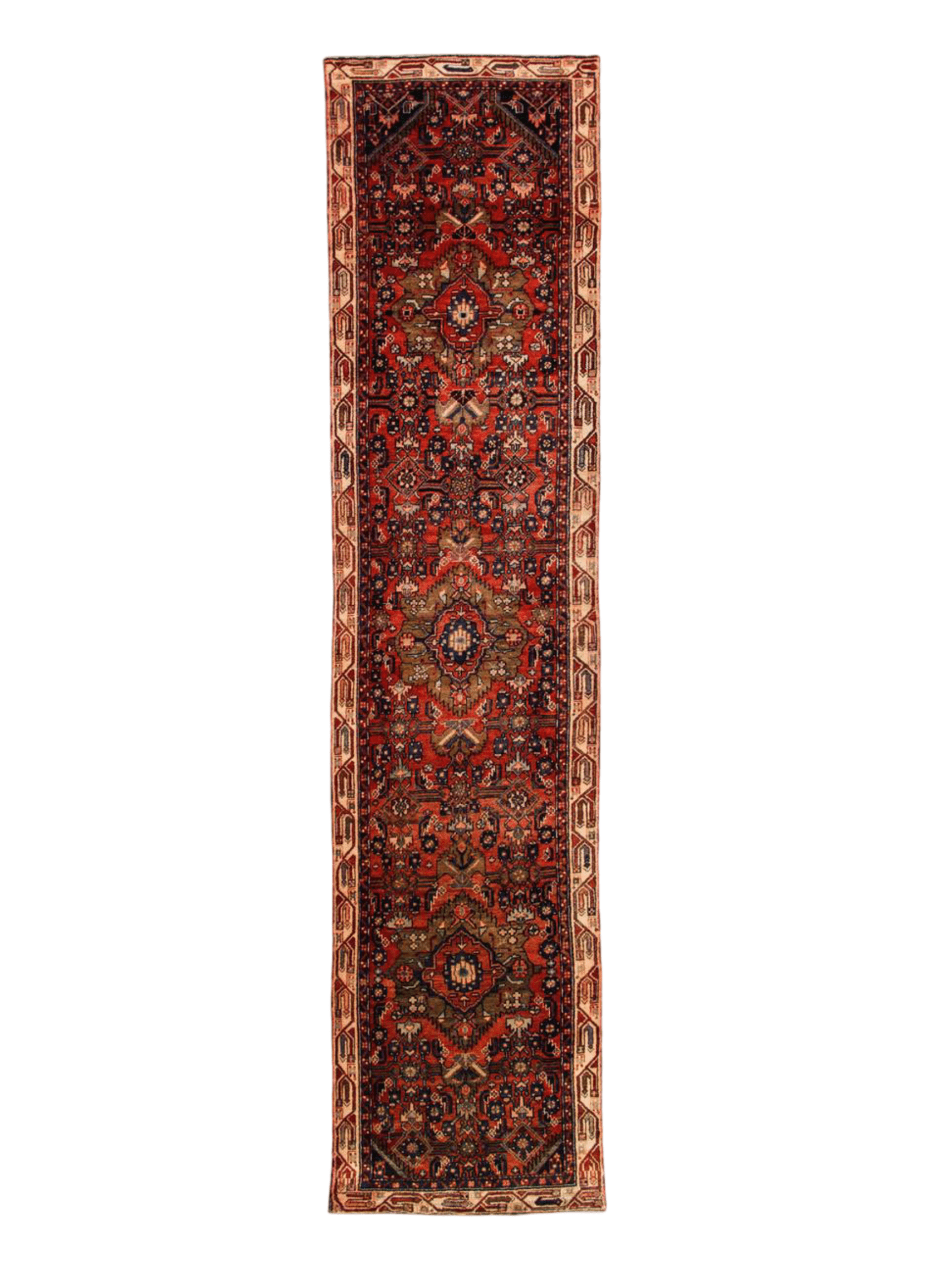 Persian Hosseinabad Runner Rug | 3' 2” x 12' 6