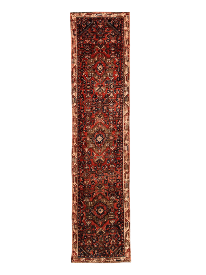 Persian Hosseinabad Runner Rug | 3' 2” x 12' 6