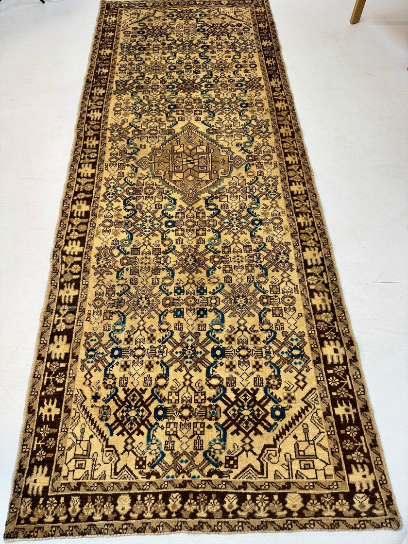 Persian Hosseinabad Runner Rug | 3' 8” x 10' 2