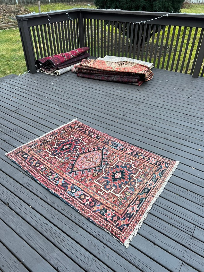 Persian Karaja Rug | 4' 7