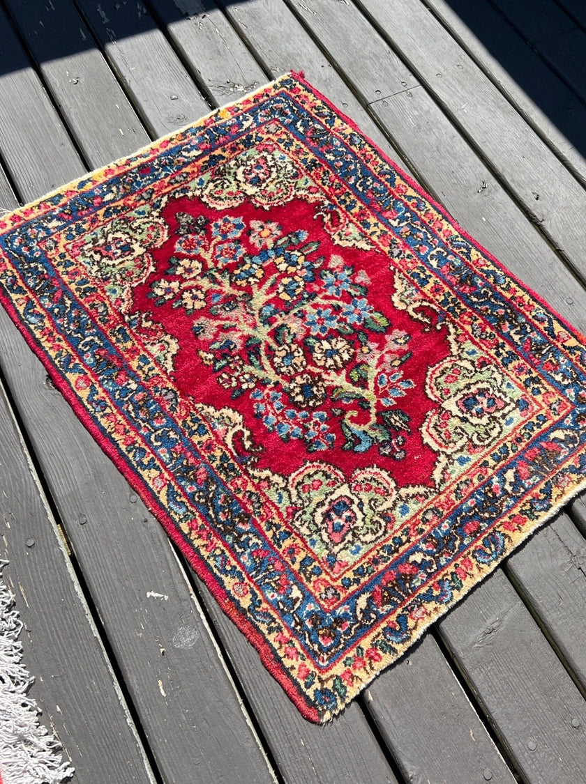 Persian Kerman Rug | 1' 8