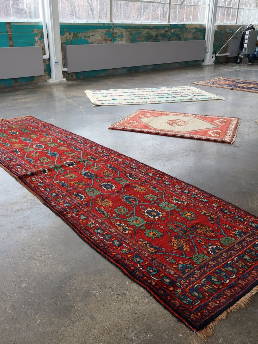 Persian Kurdish Bidjar Runner Rug | 3' 8