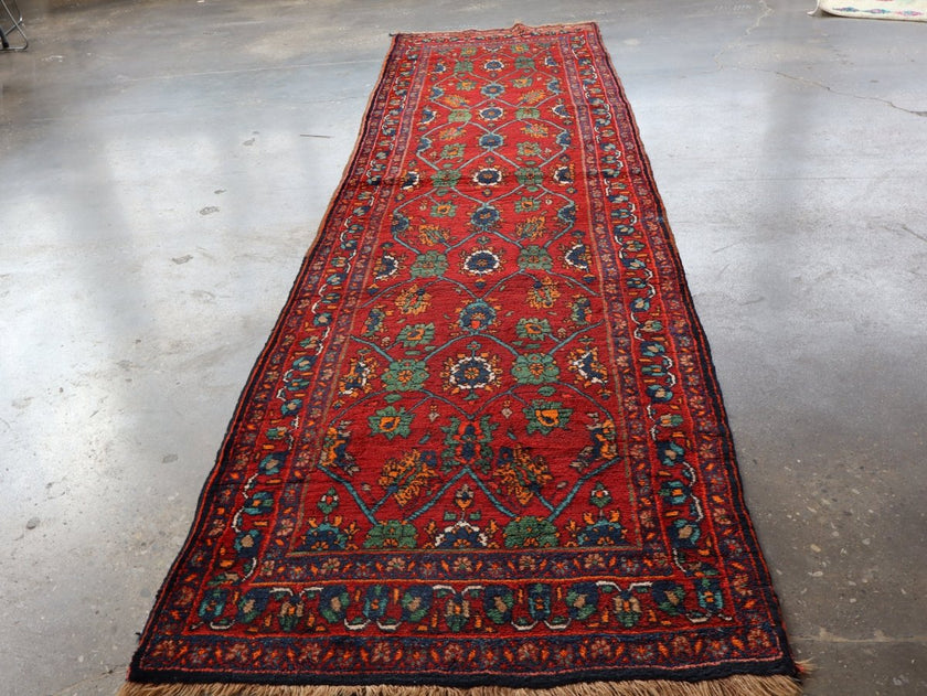 Persian Kurdish Bidjar Runner Rug | 3' 8