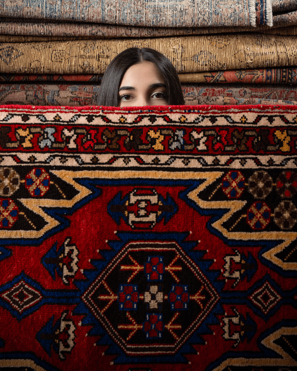 Persian Mazlaghan Rug | 2' 7