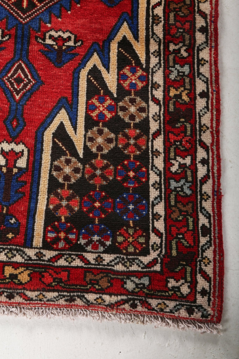 Persian Mazlaghan Rug | 2' 7