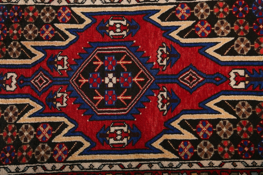 Persian Mazlaghan Rug | 2' 7