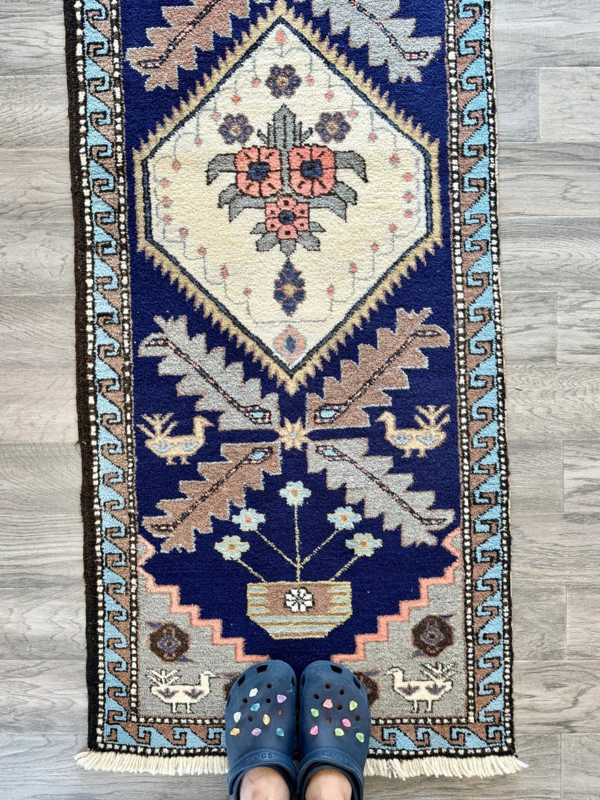 Persian Meshkin Runner Rug | 2' 5
