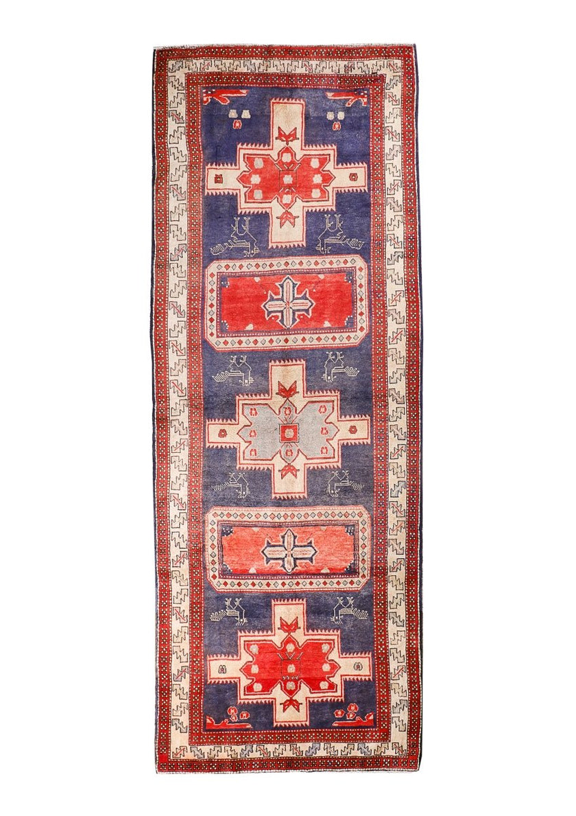 Persian Meshkin Runner Rug | 3' 11” x 10' 7