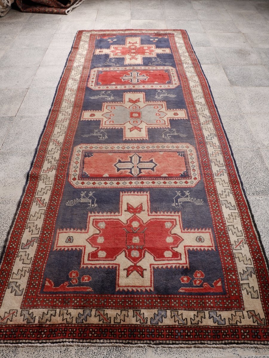 Persian Meshkin Runner Rug | 3' 11” x 10' 7