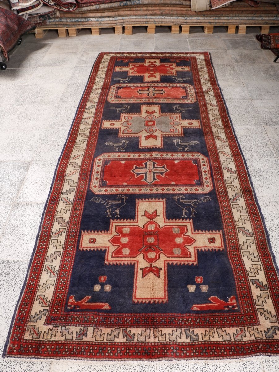 Persian Meshkin Runner Rug | 3' 11” x 10' 7