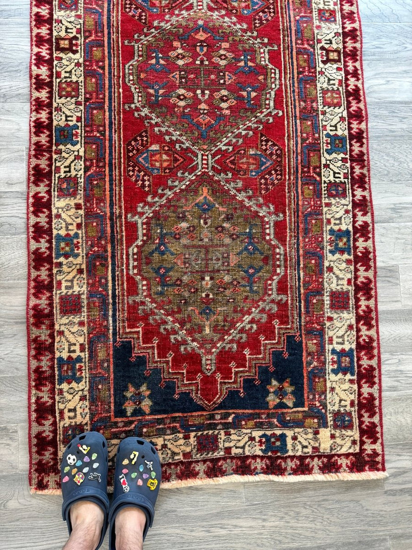 Persian Meshkin Runner Rug | 3' 3