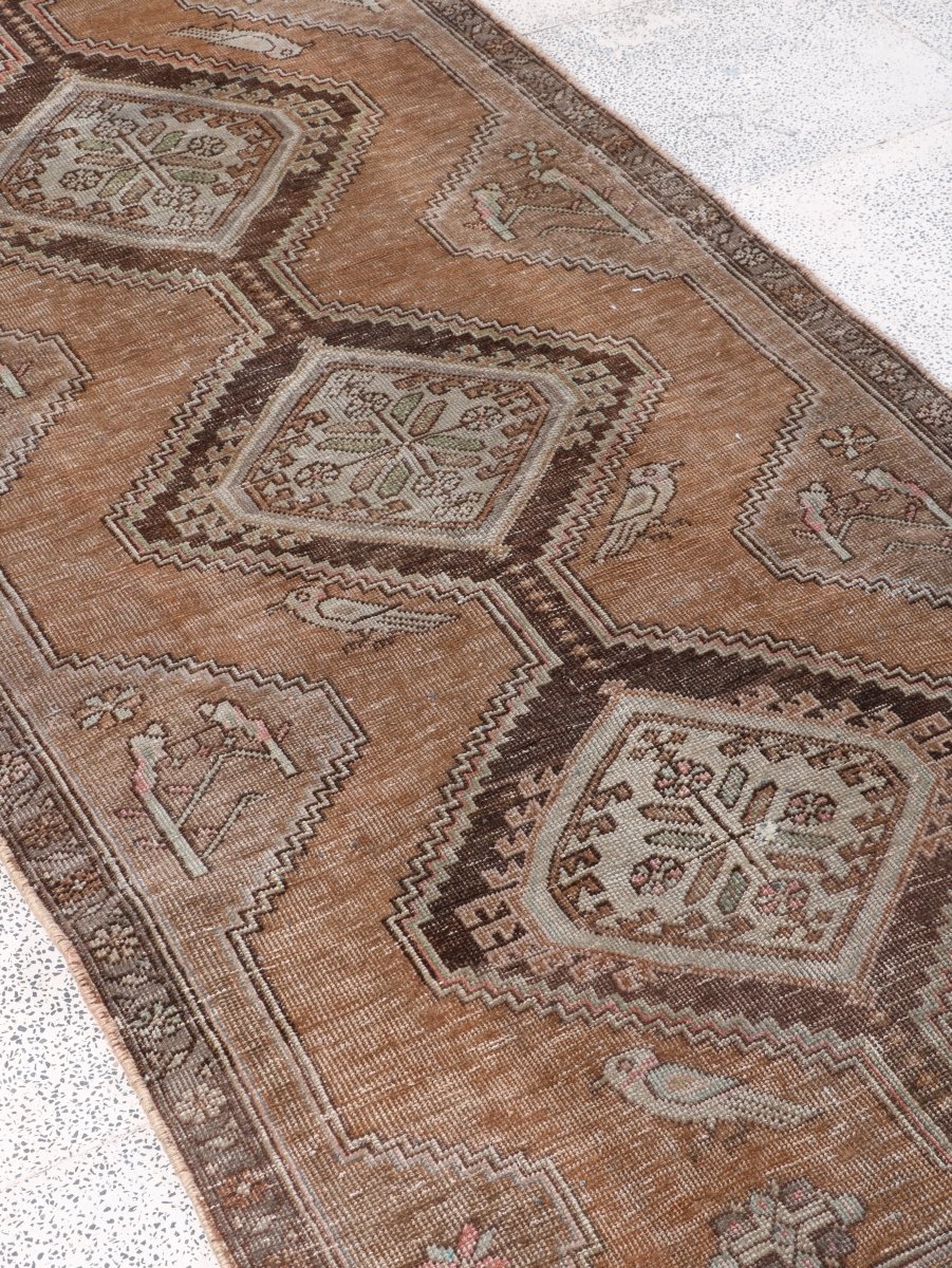 Persian Meshkin Runner Rug | 3' 3” x 8' 9