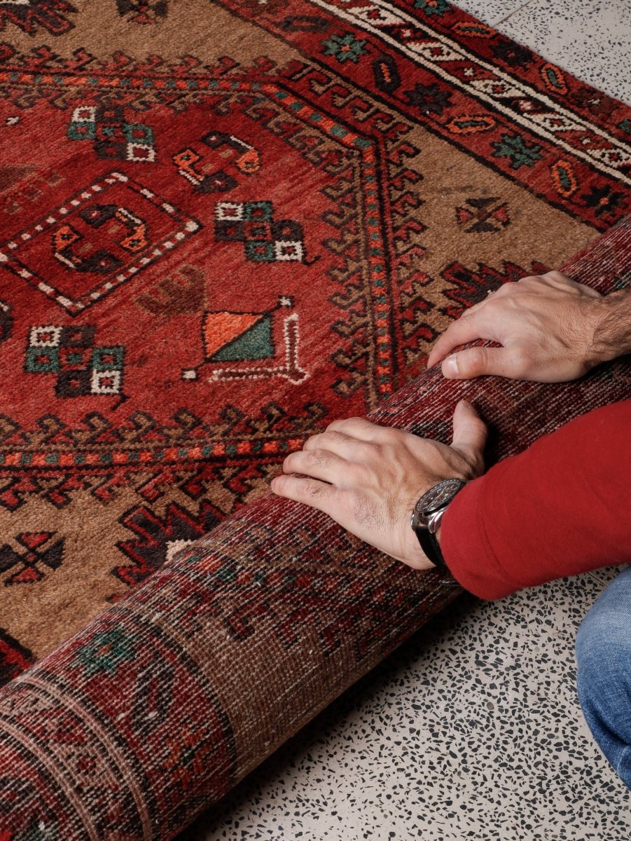 Persian Meshkin Runner Rug | 3' 6” x 13' 4