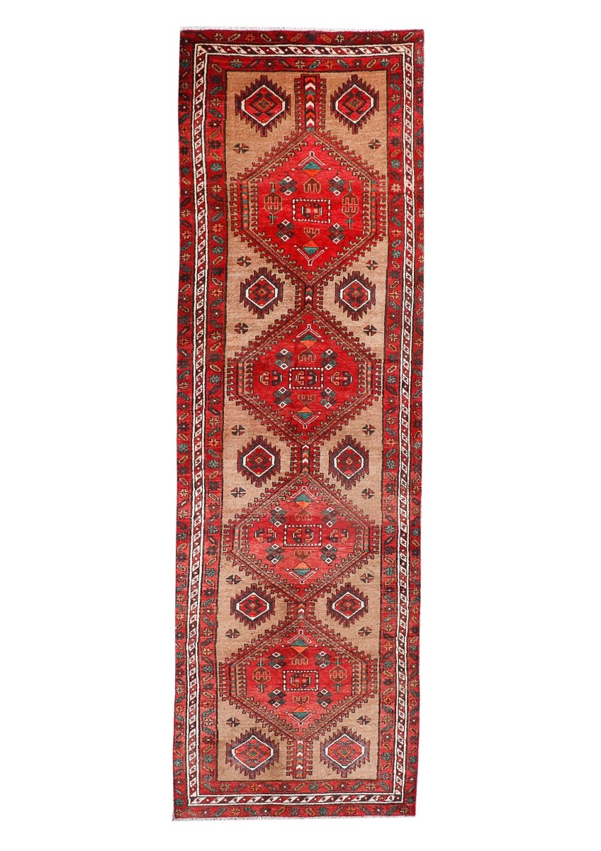 Persian Meshkin Runner Rug | 3' 6” x 13' 4