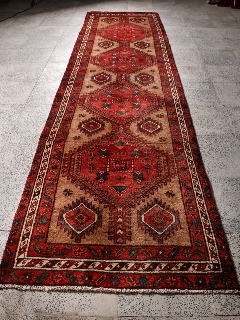 Persian Meshkin Runner Rug | 3' 6” x 13' 4