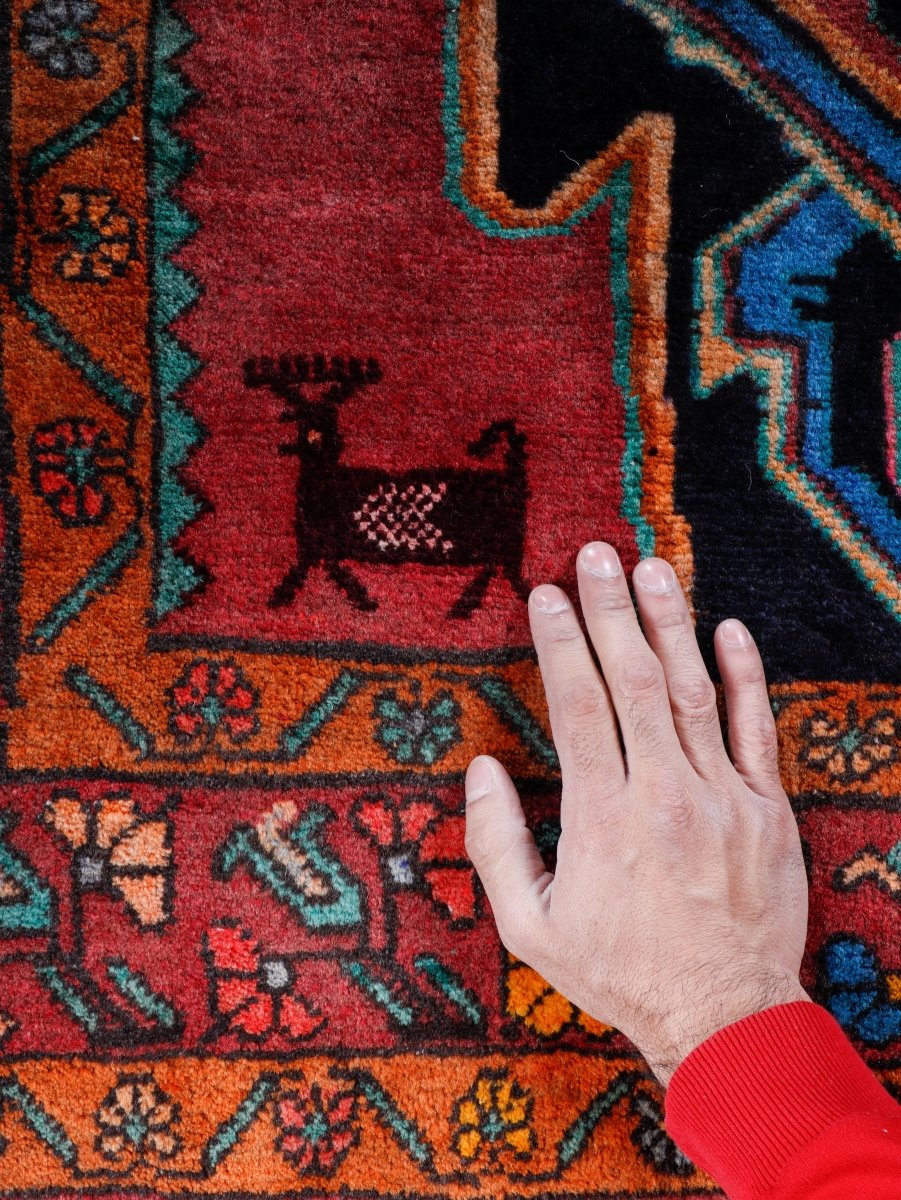 Persian Meshkin Runner Rug | 3' 7” x 9' 10