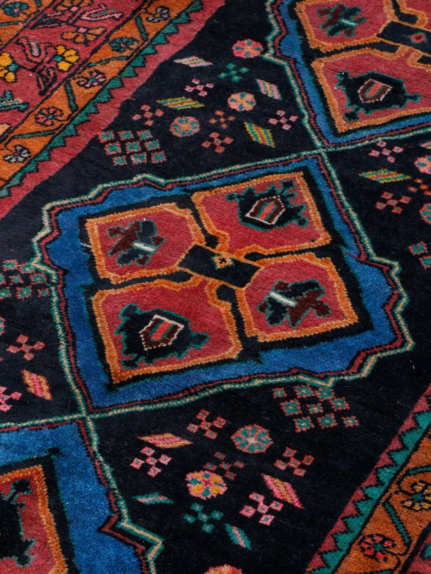 Persian Meshkin Runner Rug | 3' 7” x 9' 10