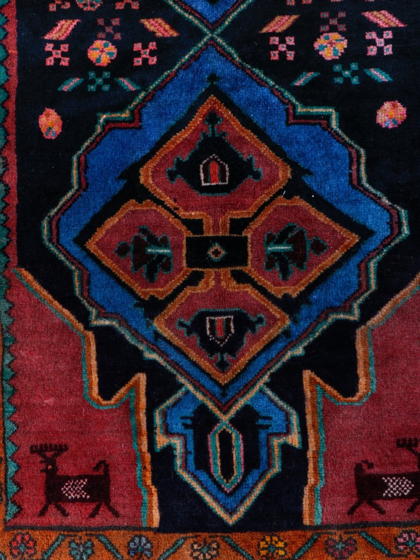 Persian Meshkin Runner Rug | 3' 7” x 9' 10