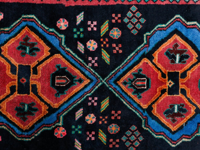 Persian Meshkin Runner Rug | 3' 7” x 9' 10