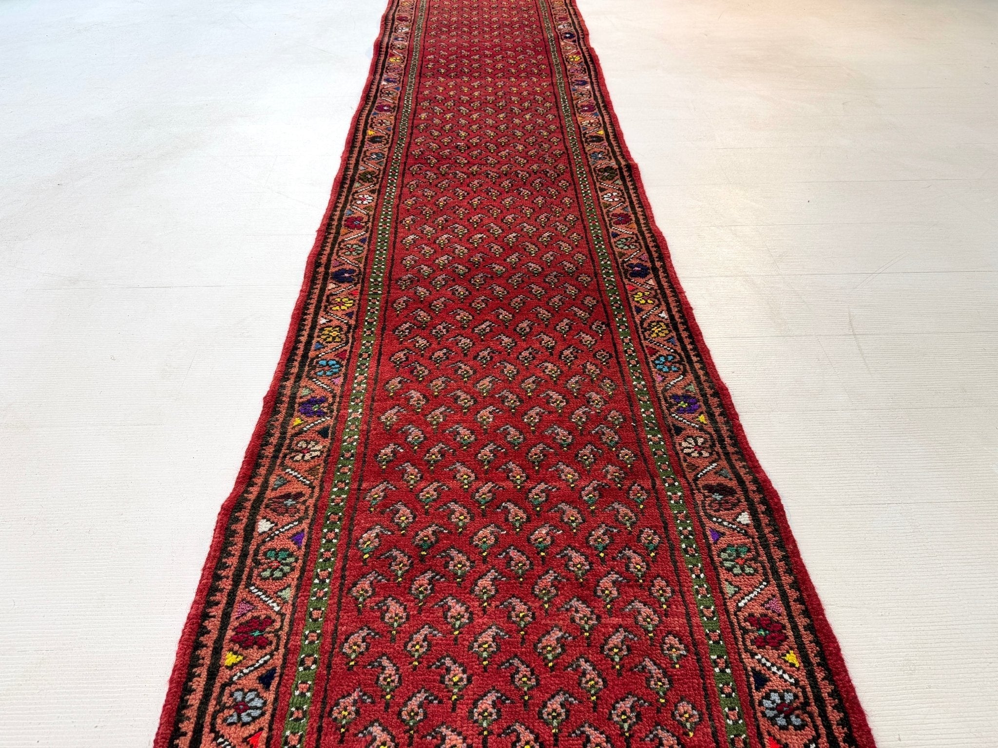 Persian Mir-Boteh Runner Rug | 2' 1” x 9' 5