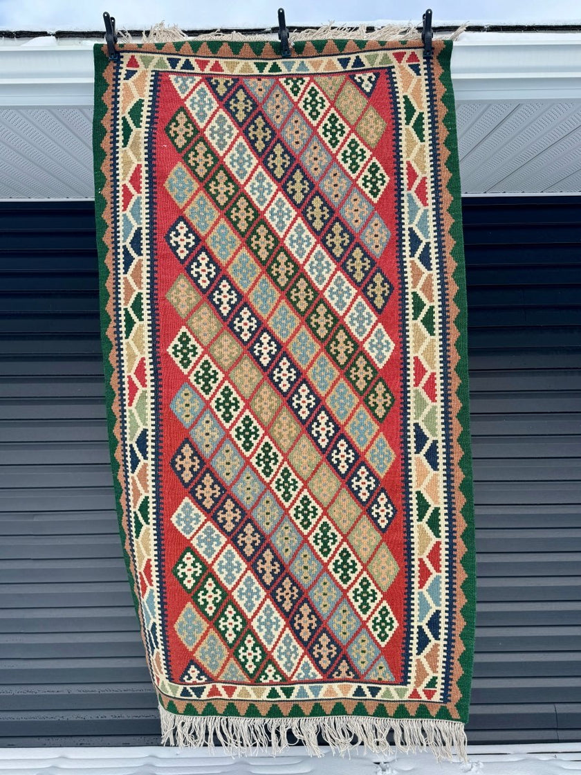 Persian Qashqai Kilim Rug | 3' 8
