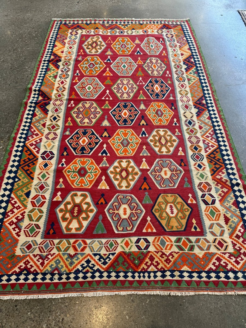 Persian Qashqai Kilim Rug |  5' 4