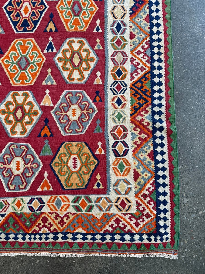 Persian Qashqai Kilim Rug |  5' 4