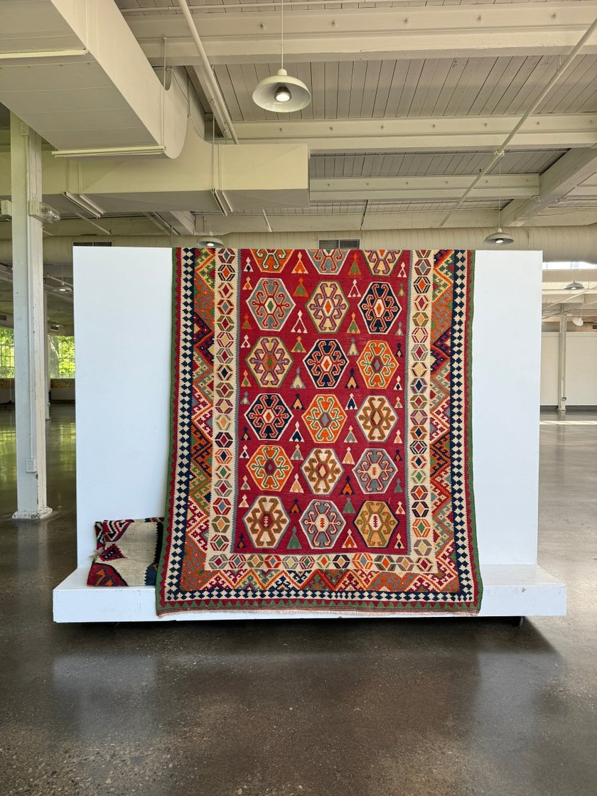Persian Qashqai Kilim Rug |  5' 4