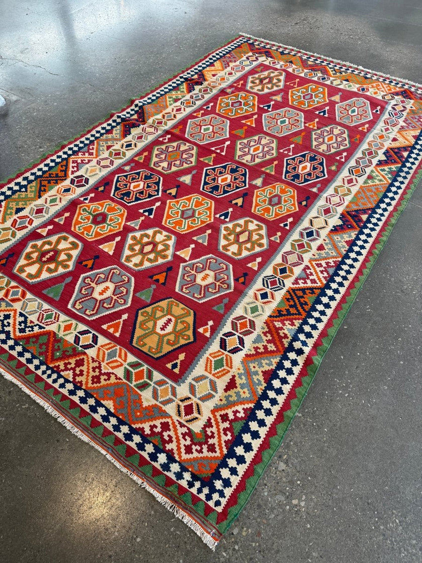 Persian Qashqai Kilim Rug |  5' 4