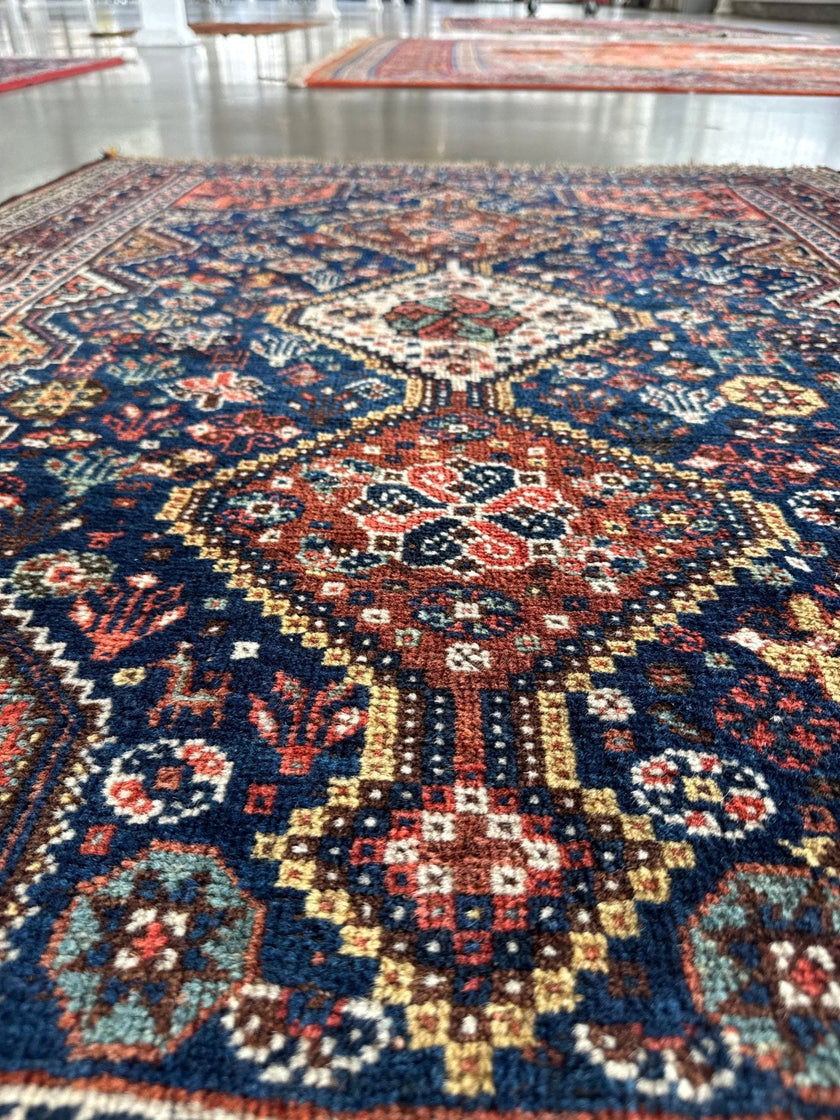 Persian Qashqai Rug | 4' x 5' 1