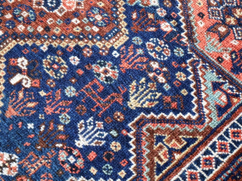 Persian Qashqai Rug | 4' x 5' 1