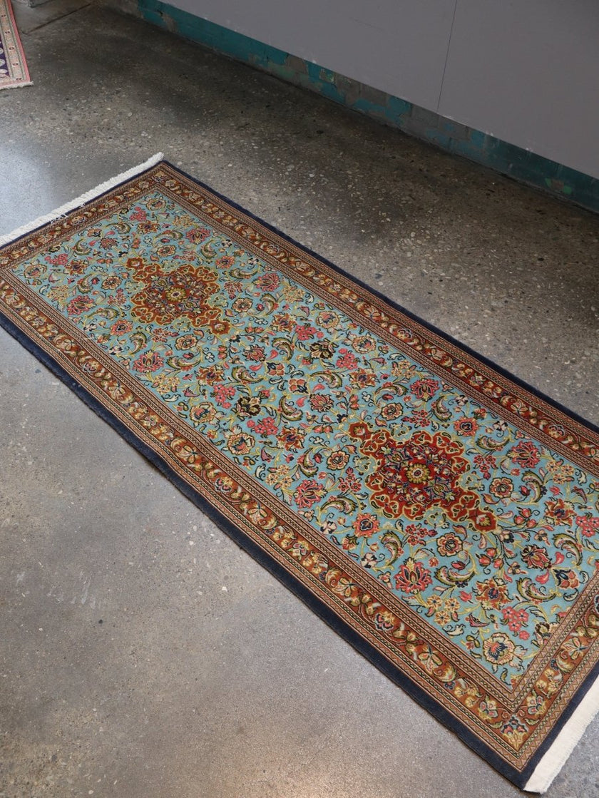 On Hold - Persian Qom Kork Wool Runner | 2' 9