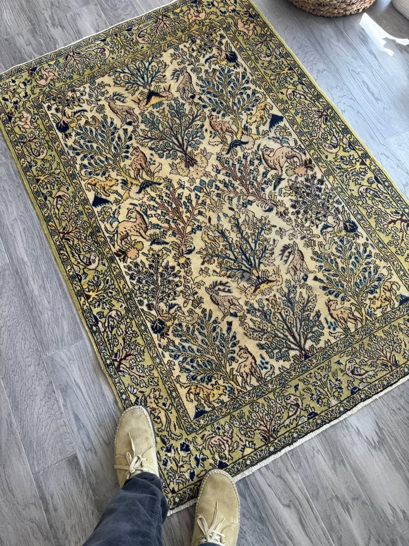 Persian Qom Rug | 3' 6