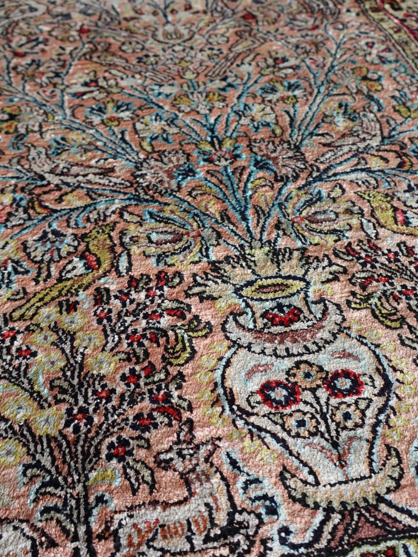 On Hold - Persian Qum Pure Silk Rug | 2' 7