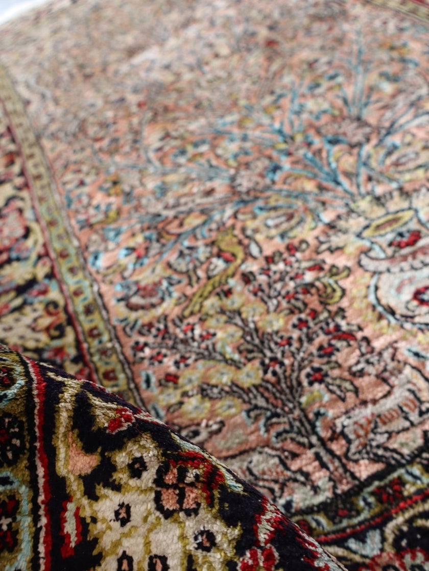 On Hold - Persian Qum Pure Silk Rug | 2' 7