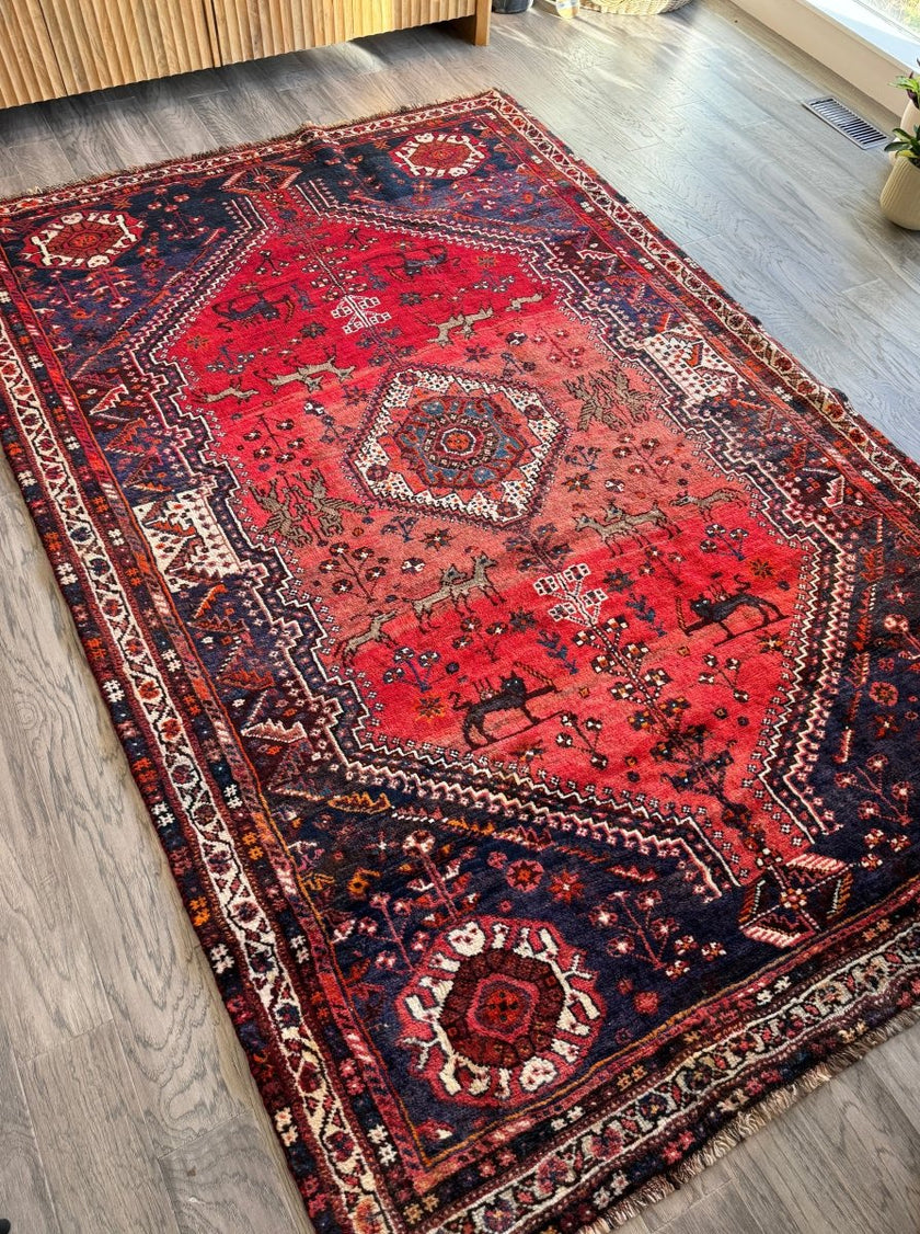 Persian Shiraz Rug | 5' 5