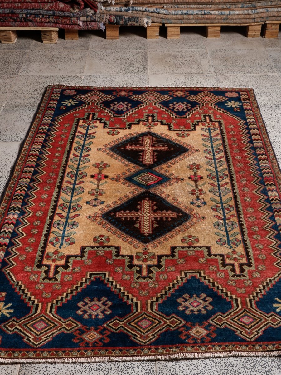 Persian Afshar Rug | 3' 11” x 6' 1