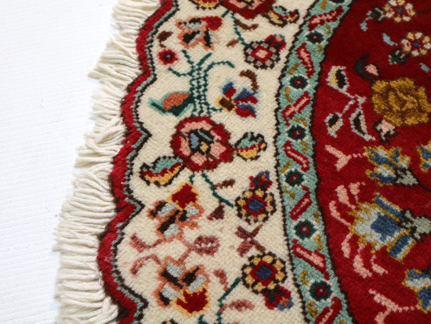 Persian Tabriz Round Rug | 3' 1