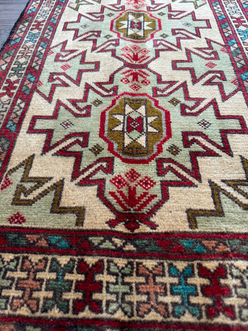 Persian Turkomana Rug | 1' 11