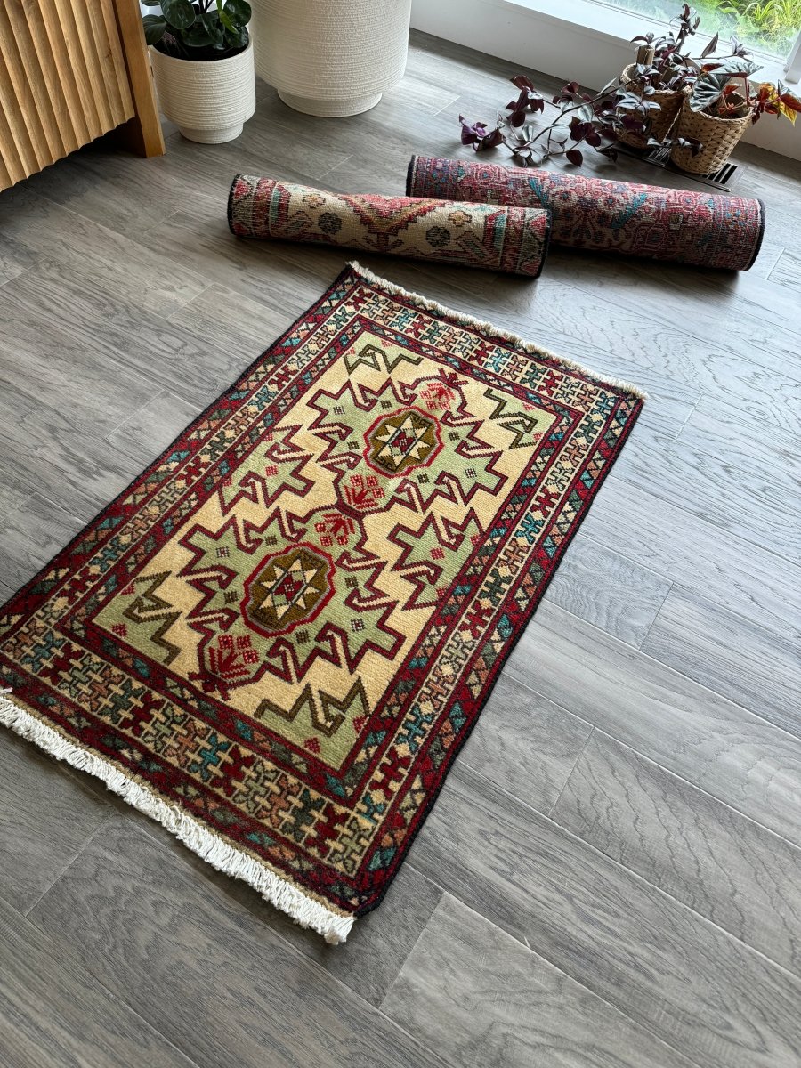Persian Turkomana Rug | 1' 11