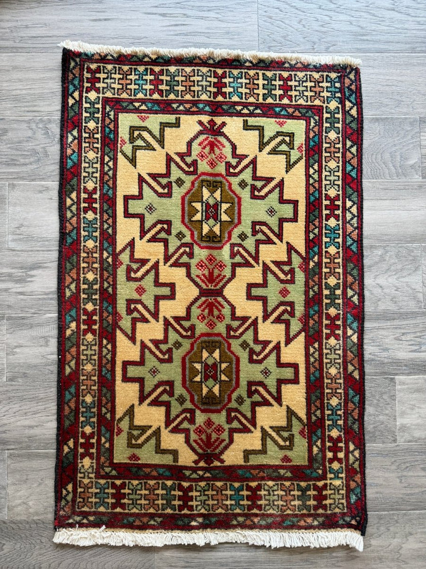 Persian Turkomana Rug | 1' 11