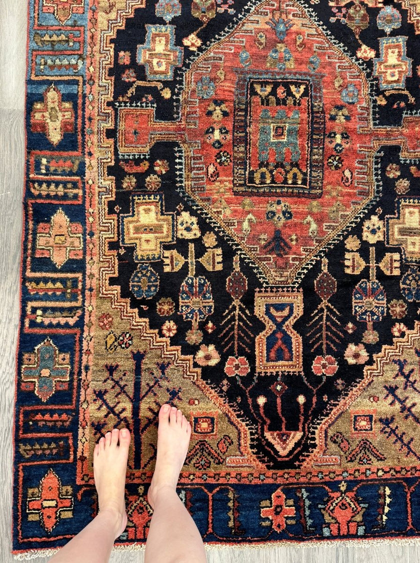 Persian Zanjan Rug | 4' x 6' 5