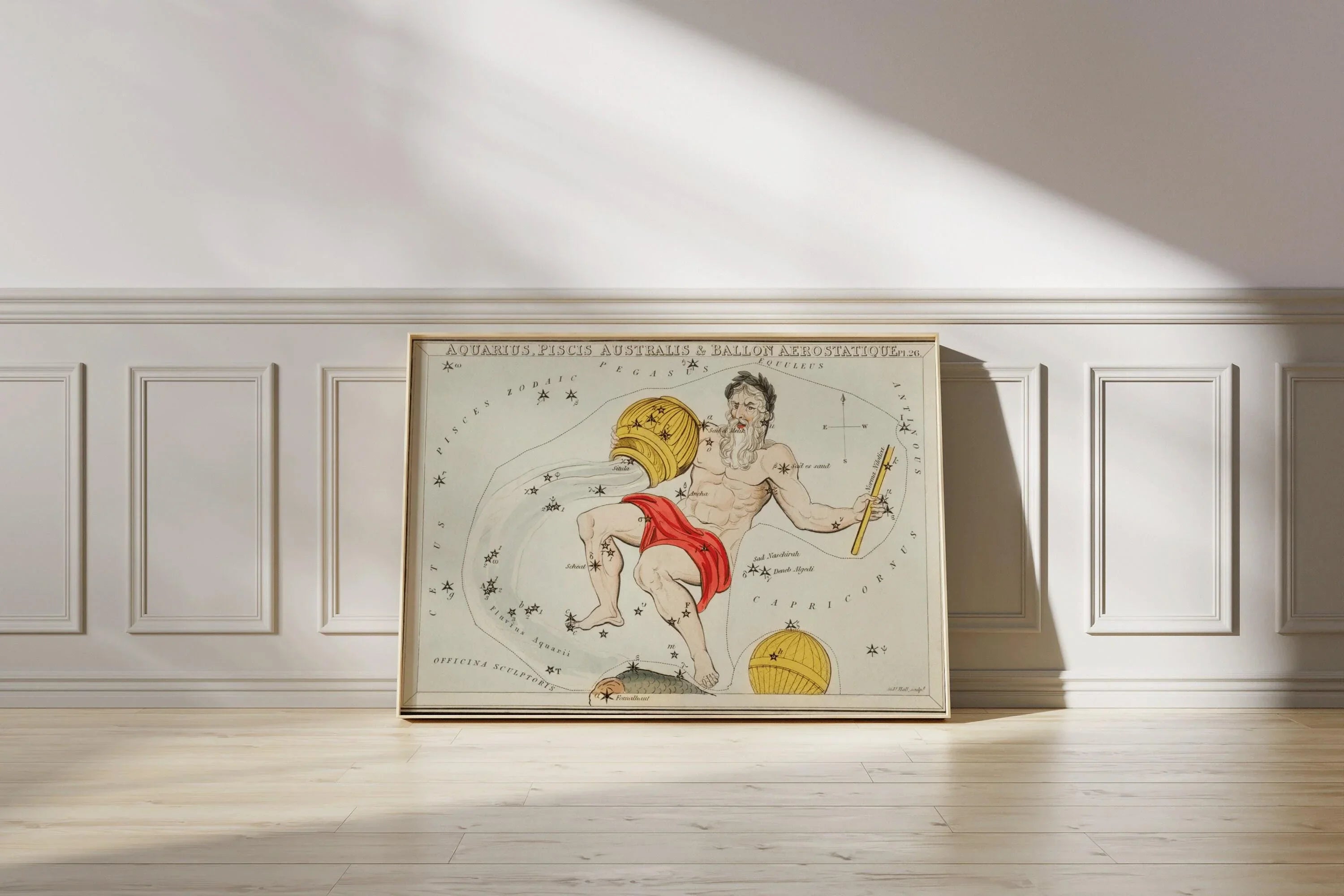Personalizable Vintage Astrological Sign Print - Aquarius | Sidney Hall Art (available handframed or unframed)