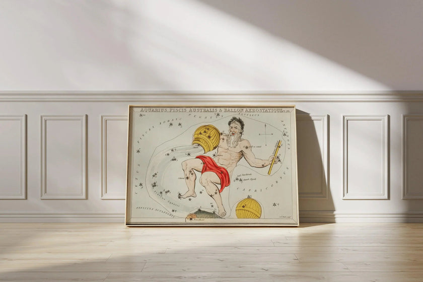 Personalizable Vintage Astrological Sign Print - Aquarius | Sidney Hall Art (available handframed or unframed)